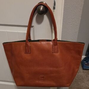 Dooney & Bourke Medium Russel Brown Leather Tote Bag